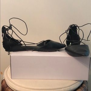 Aldo Black Lace-Up Flat